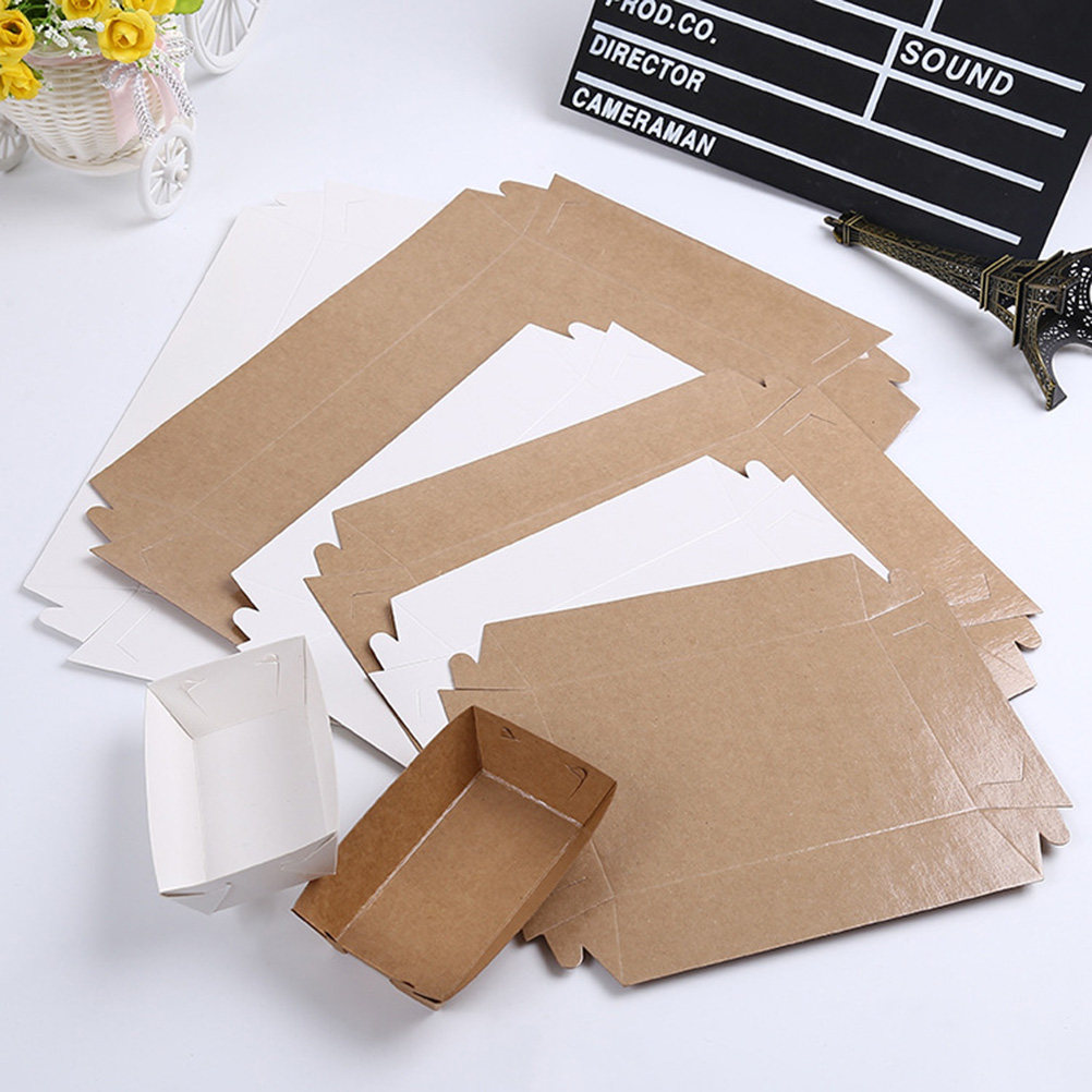 Food Packed Snacks - 30Pcs Disposable Boat Shaped Packing Box