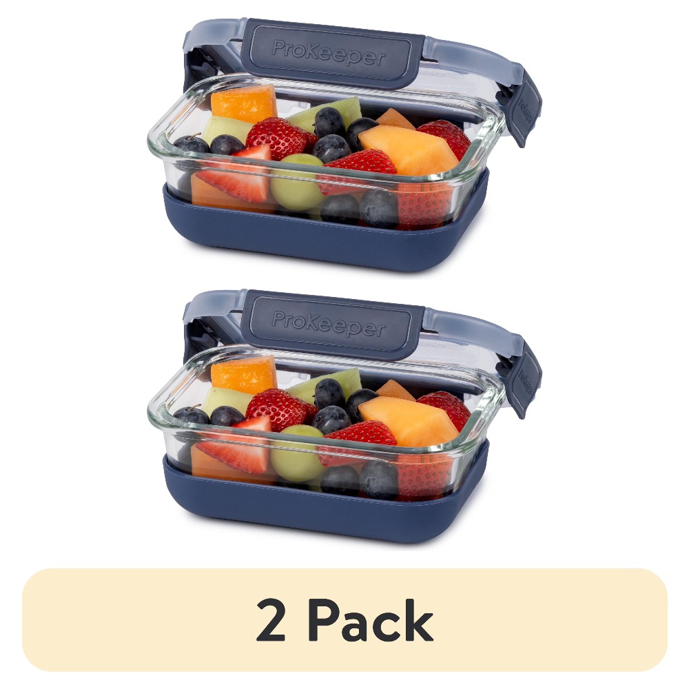 Food Packed Snacks - 2 Pack 1.6 Cup Glass Food