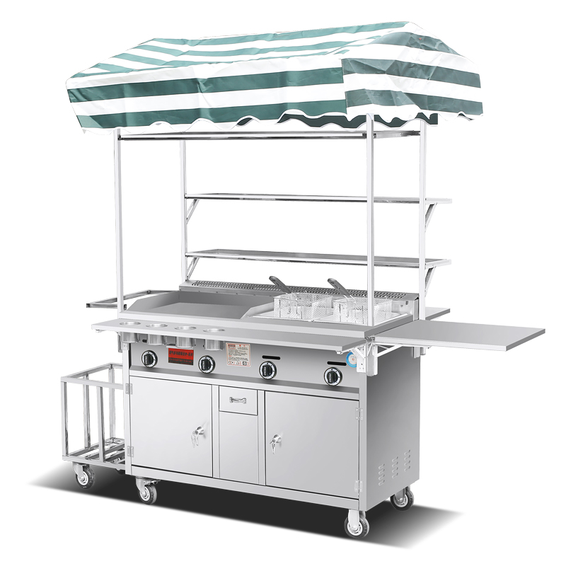 Snacks Food Warmer - Convertible Hand Trucks Gas Mobile Snack