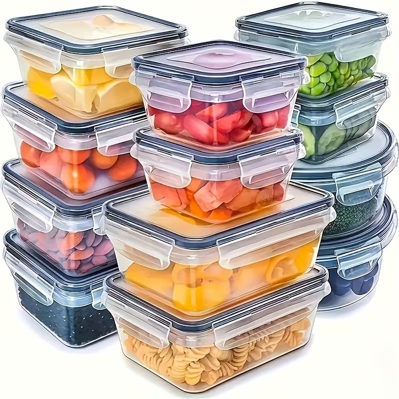 Dry Food Snacks - 4-Piece Clear Food Storage Containers with