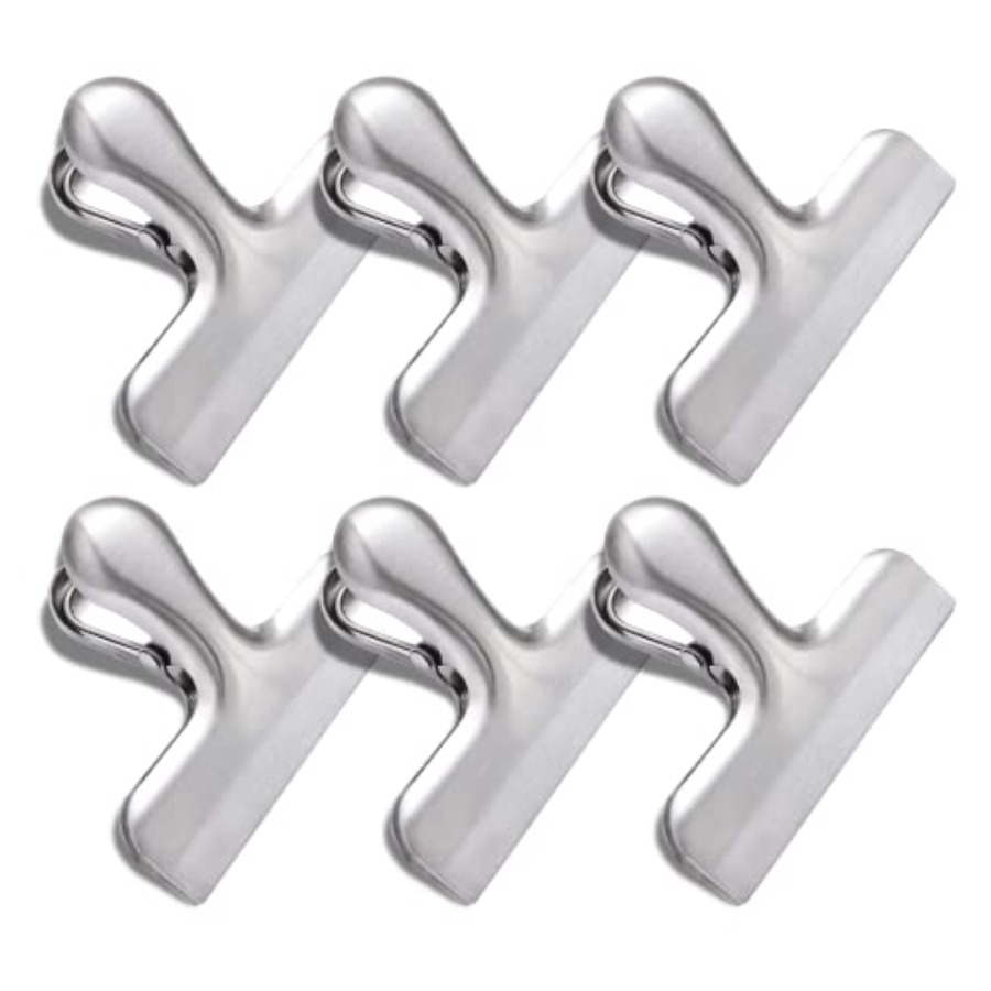 Food Packed Snacks - 6 Pack Bag Clips, Stainless Steel