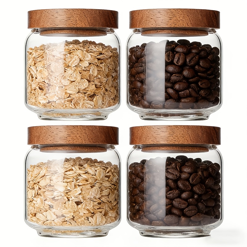 Food Packed Snacks - 4 Pack 15oz Clear Glass Jars