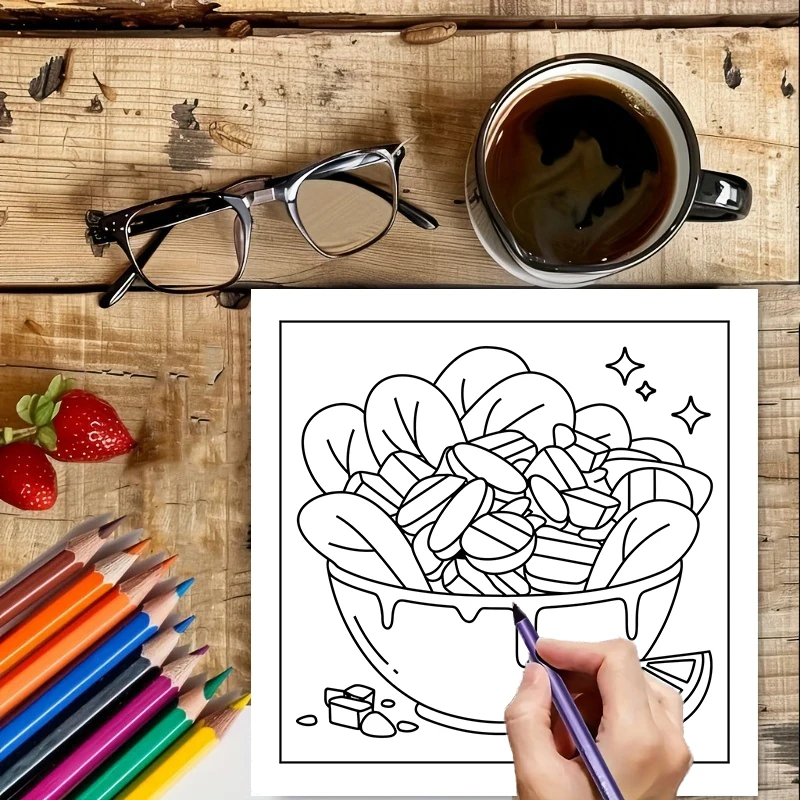Easy Food and Snacks Coloring  - Food Snacks Coloring Book review and price