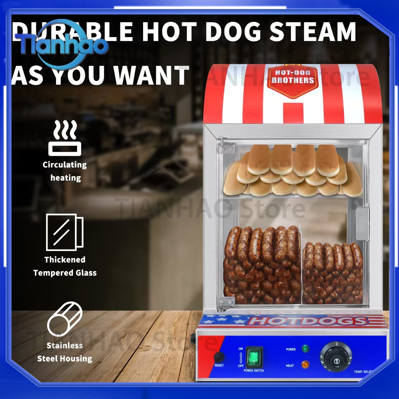 Commercial Automatic Hot Dog B - Snacks Food Warmer review and price