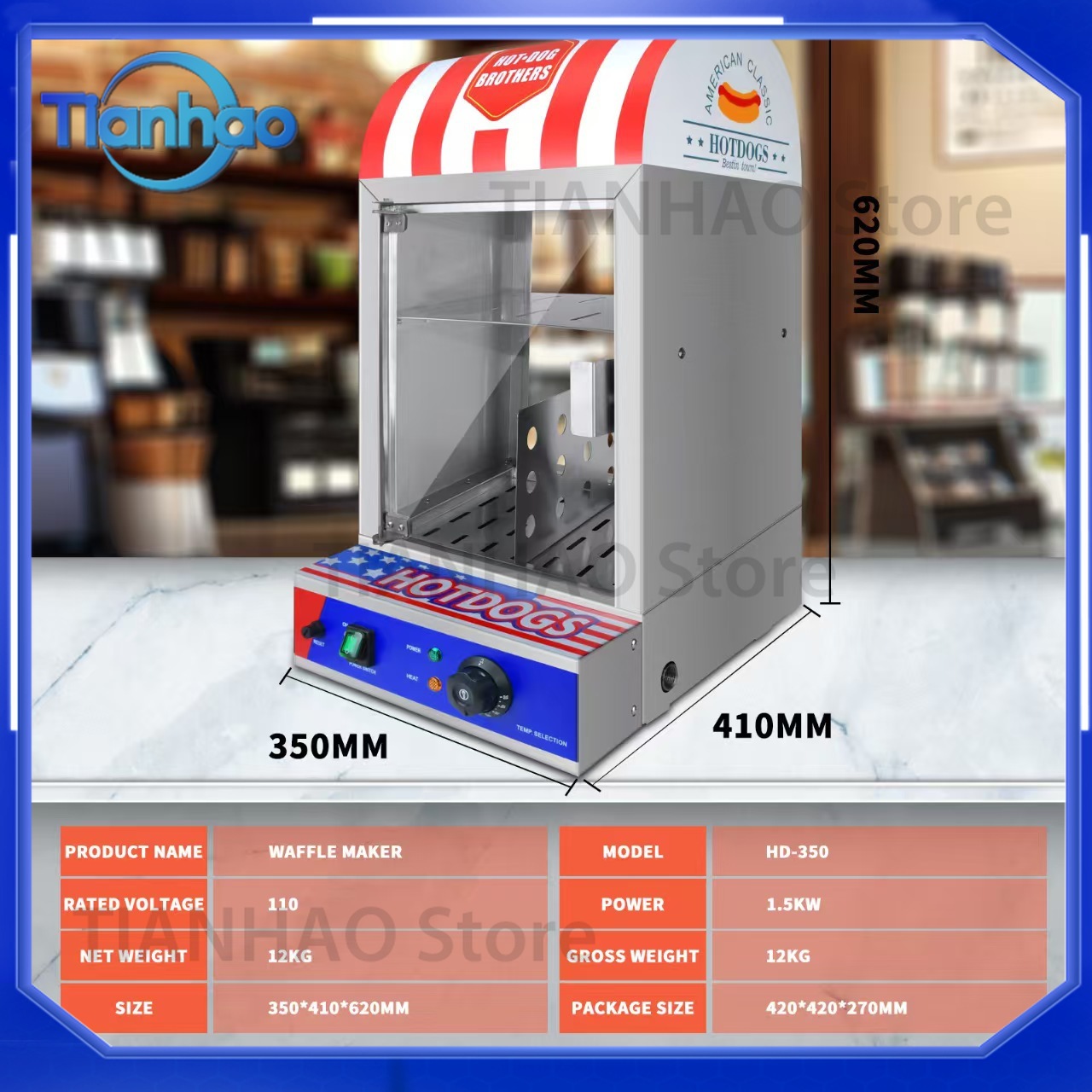 Commercial Automatic Hot Dog B - Snacks Food Warmer review and price