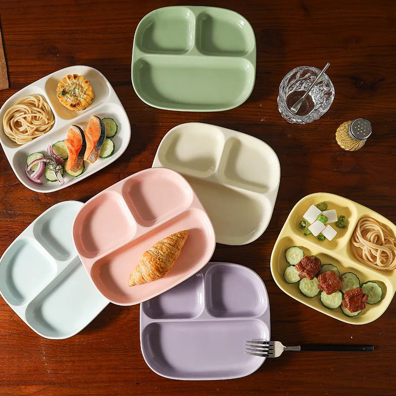 Triple Grid Ceramic Breakfast  - Food Snacks For Weight Loss review and price