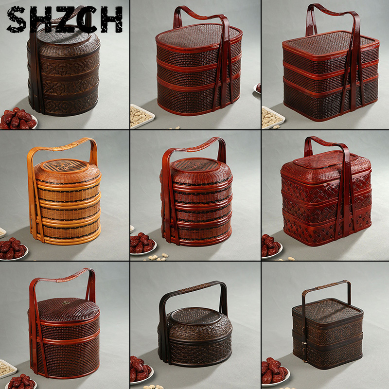 Bamboo Picnic Basket with Lid  - Food Snacks Hamper review and price