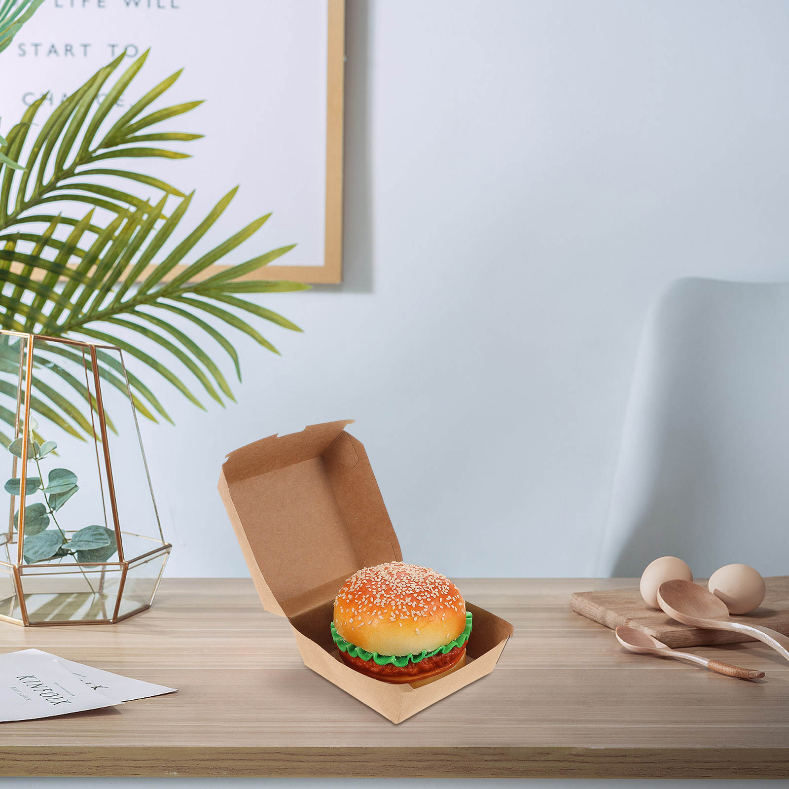 30Pcs Burger Boxes Kraft Paper - Food Snacks In Usa review and price