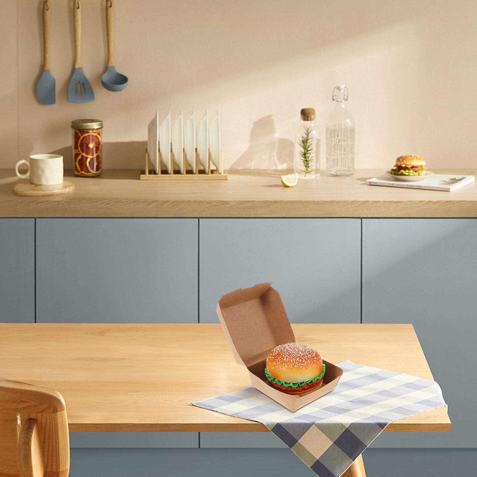 30Pcs Burger Boxes Kraft Paper - Food Snacks In Usa review and price