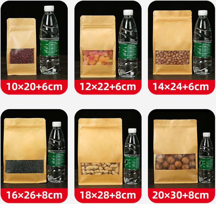 50PCS 3D Stand-up Kraft Paper  - Logo Food Snack review and price